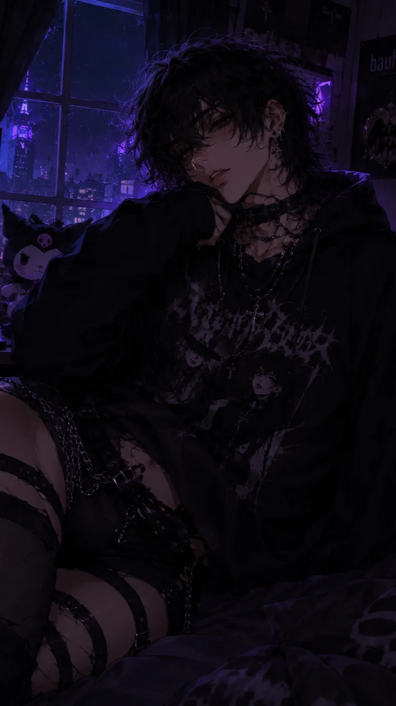 ai character: Raven Evernight🖤 background