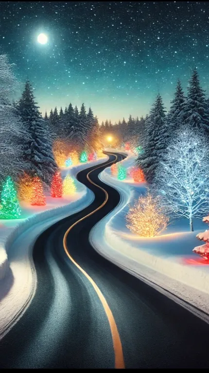 ai character: Christmas roadtrip background
