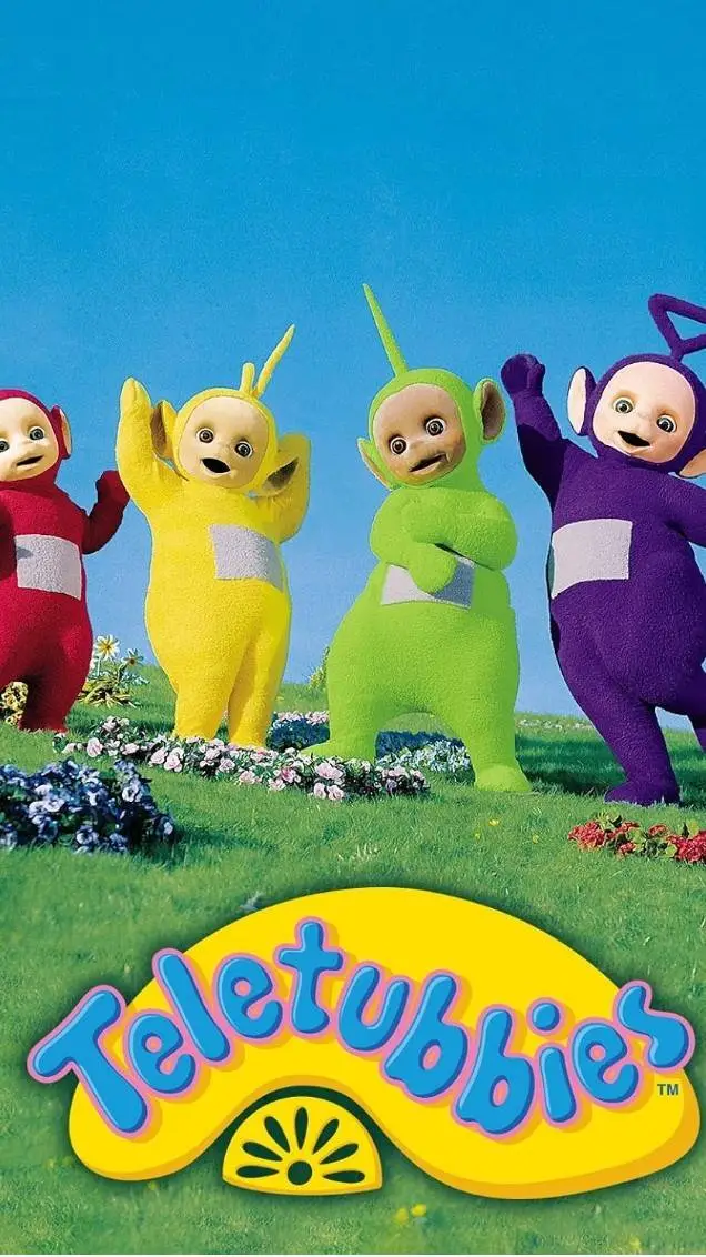 ai character: Teletubbies ™🟣🟢🟡🔴 background