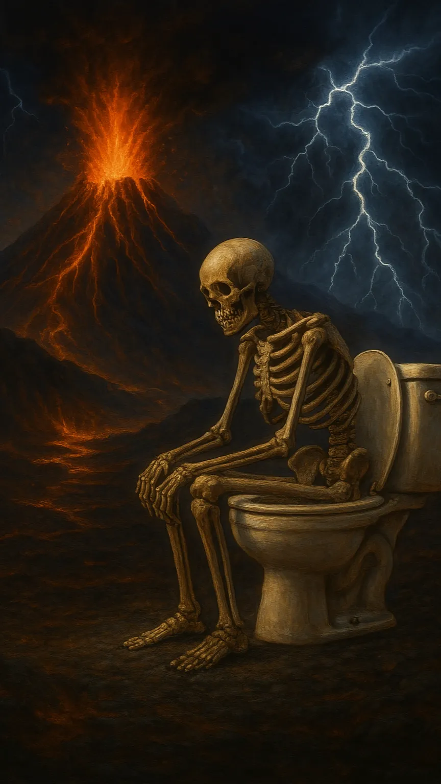 ai character: Skeleton On Toilet background