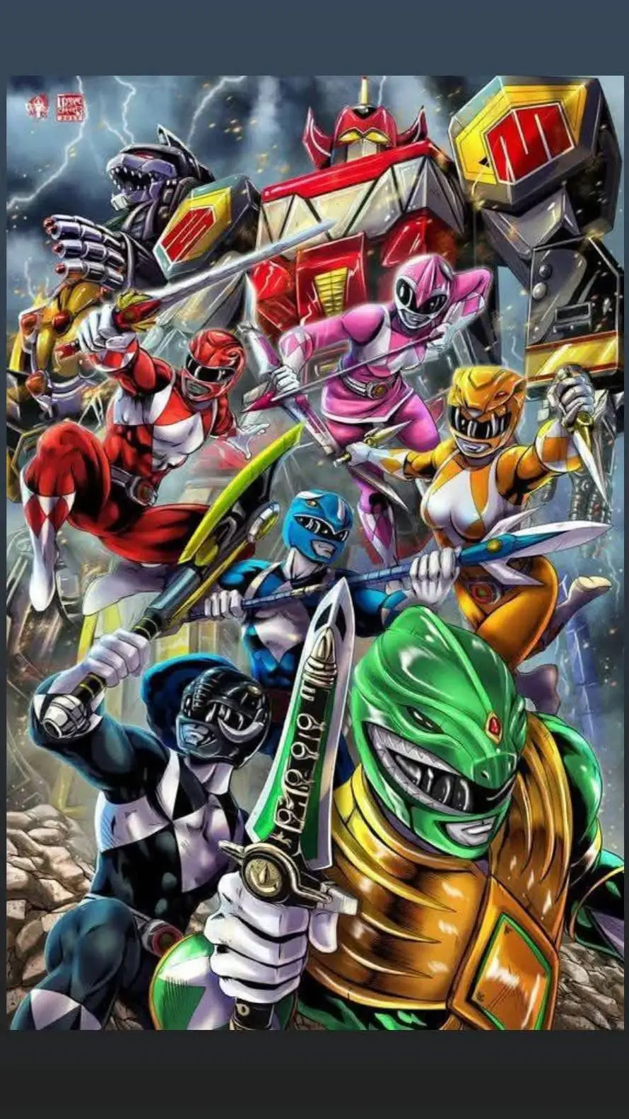 ai character: The Power Rangers. background