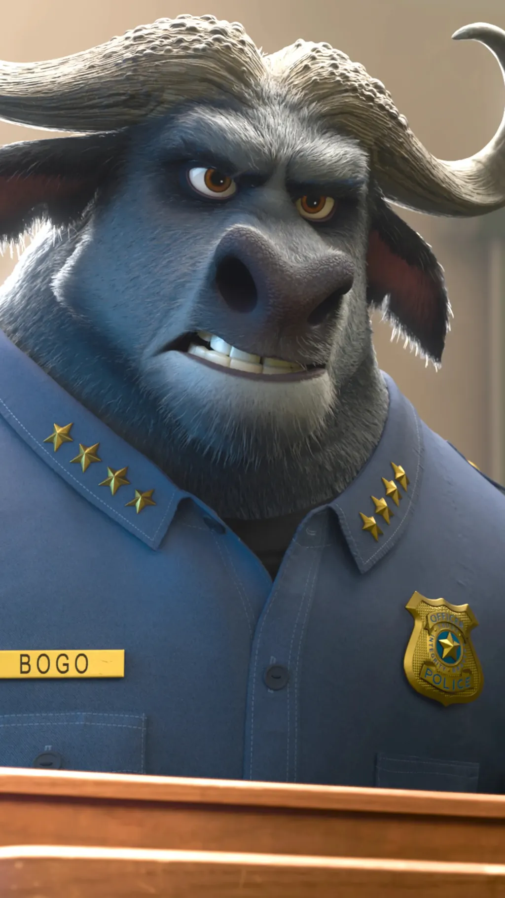 ai character: Chief Bogo background