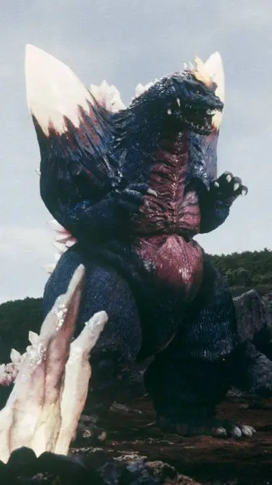 ai character: Space Godzilla  background