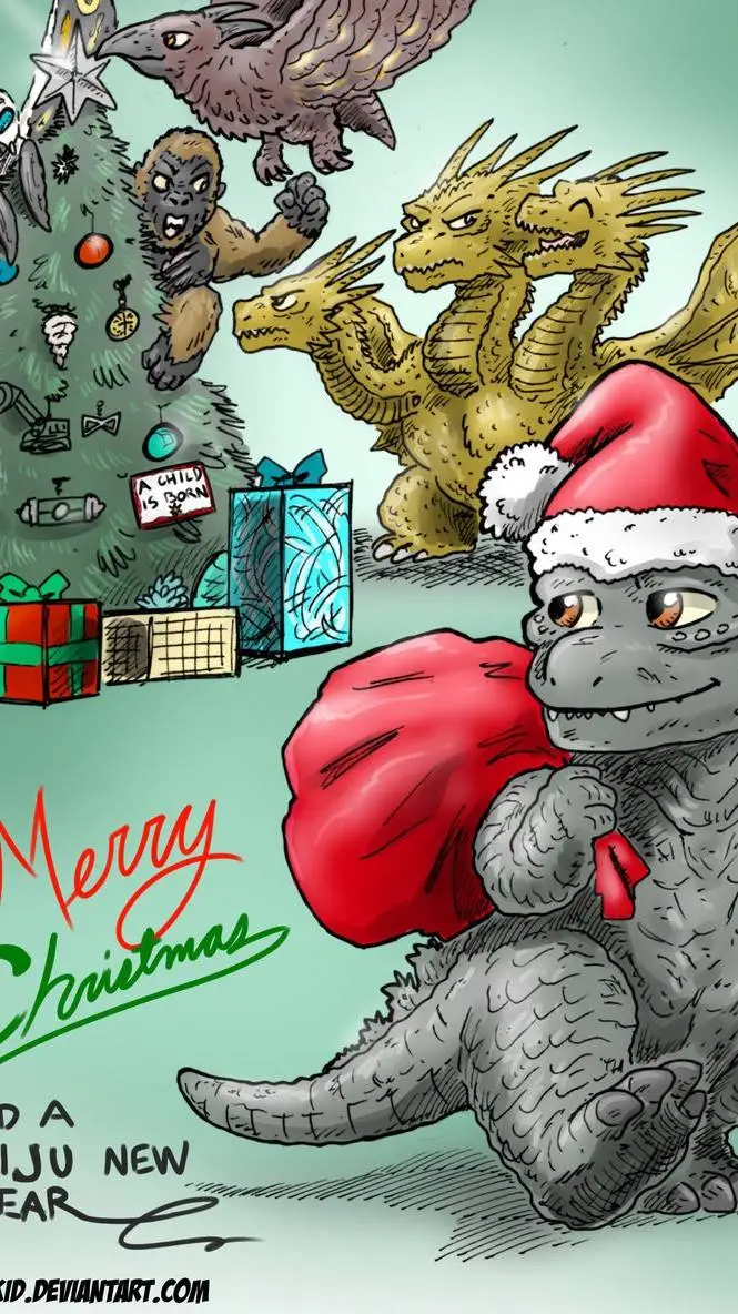 ai character: Monsterverse Xmas🎄 background