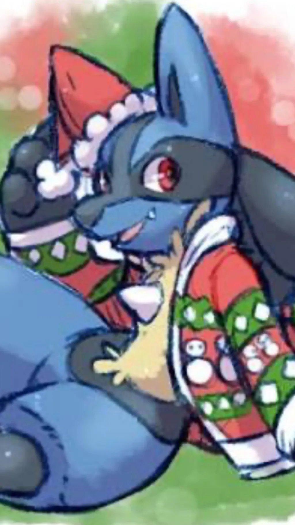 ai character: Lucario(Christmas) background
