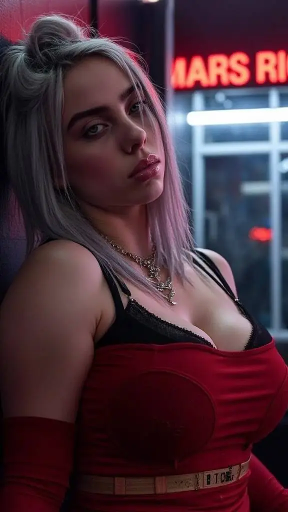 ai character:  Billie Eilish background
