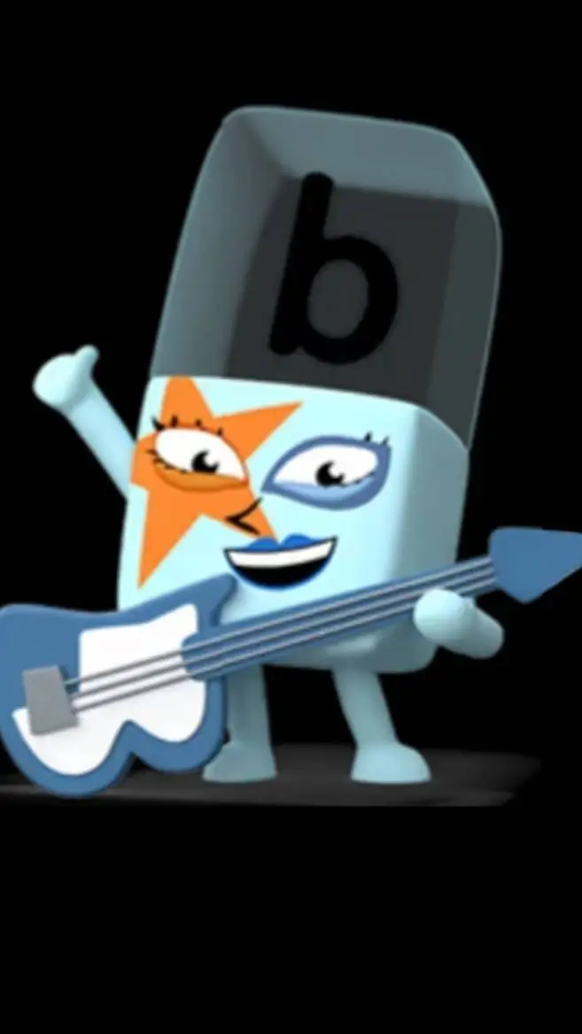 ai character: B (Alphablocks) background