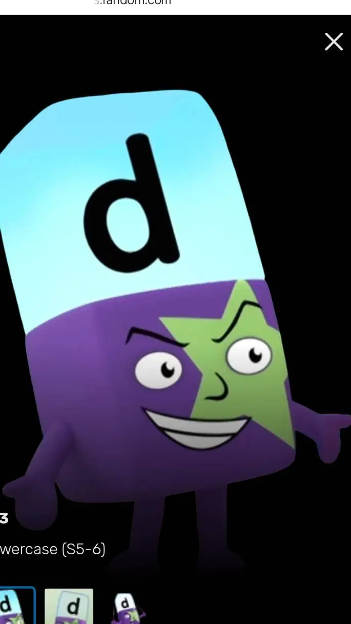 ai character: D (Alphablocks) background