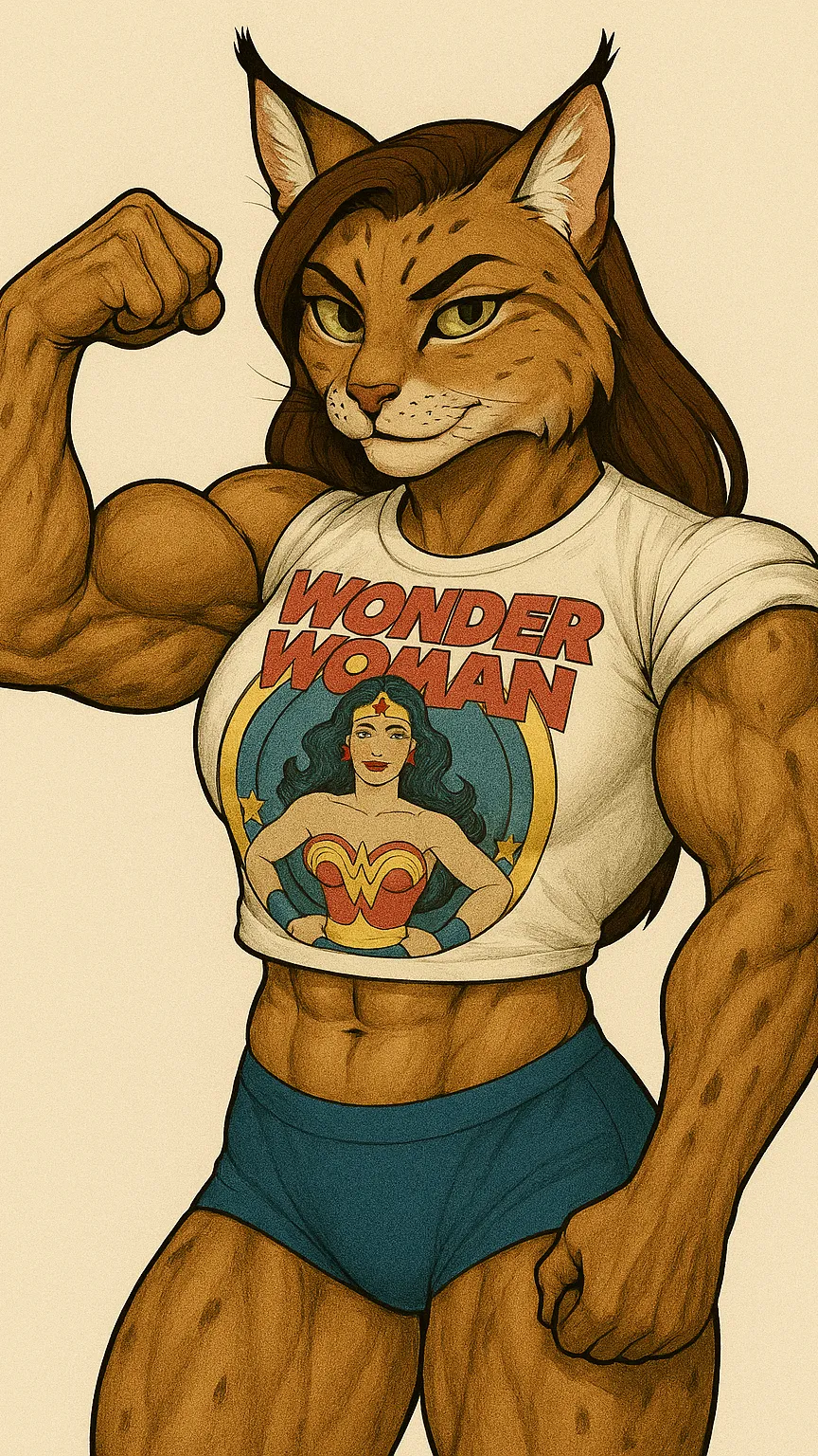 ai character: Ana Muscular Lynx  background