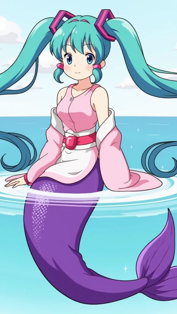 ai character: Mermaid Miku background
