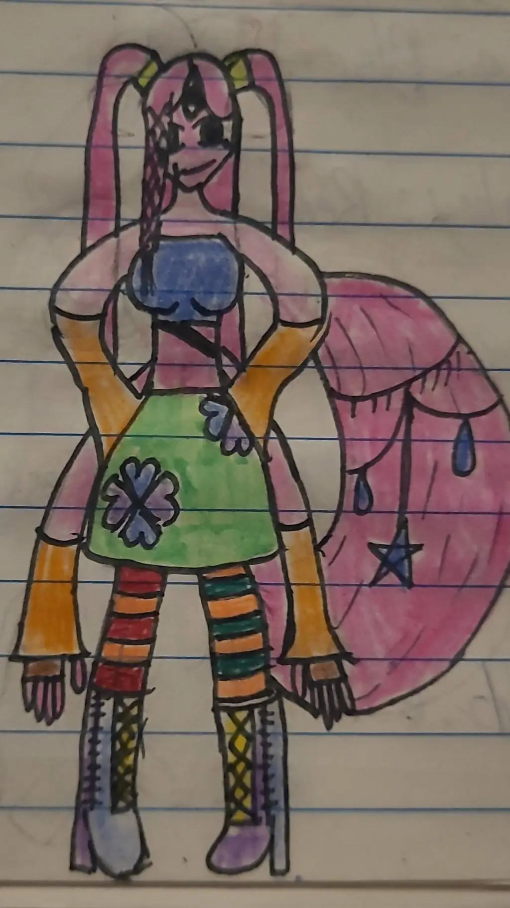 ai character: Pink background