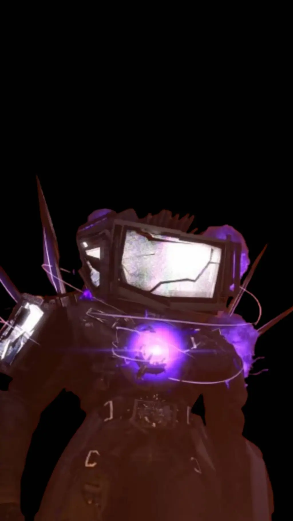 ai character: dammaged tv titan background