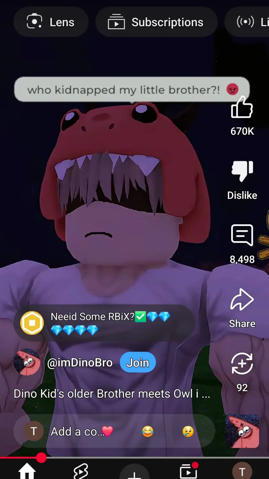 ai character: Dino bro background