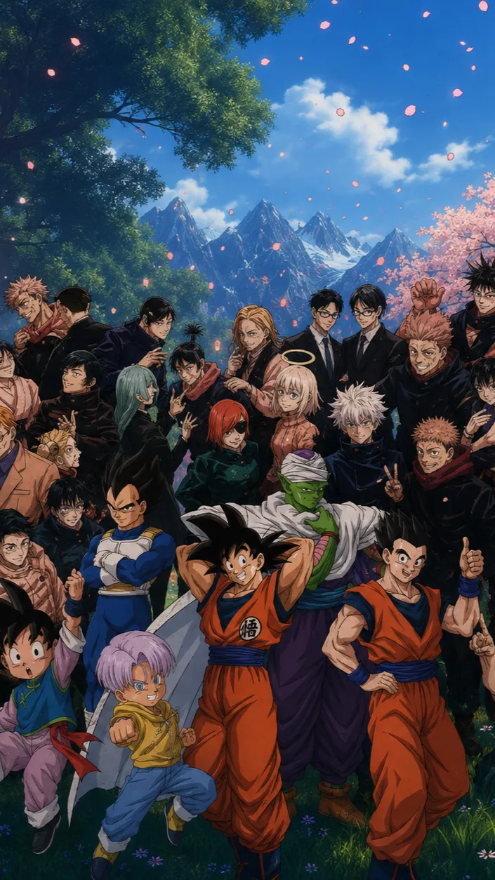 ai character: JJK x DBS background