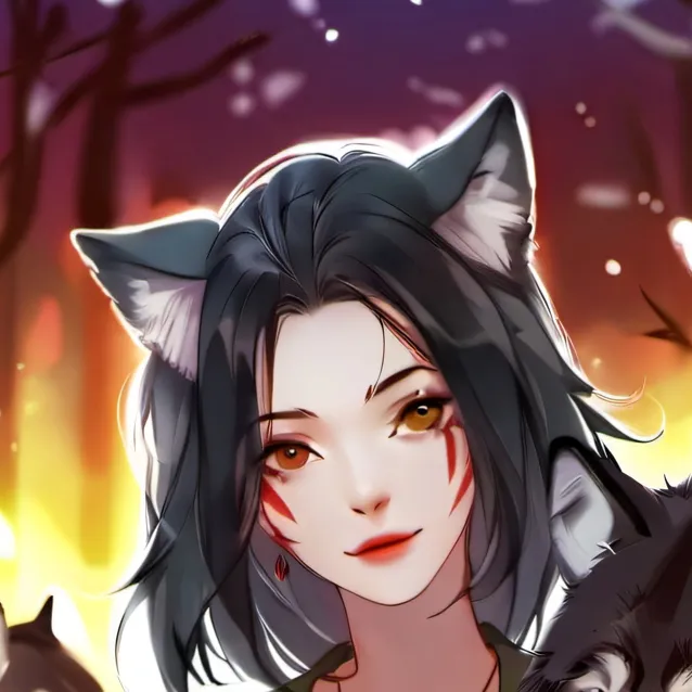 chat with ai character: Alpha wolf hybrid 