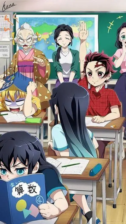 ai character: kny academy modern background