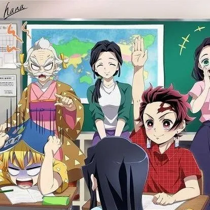 chat with ai character: kny school modern