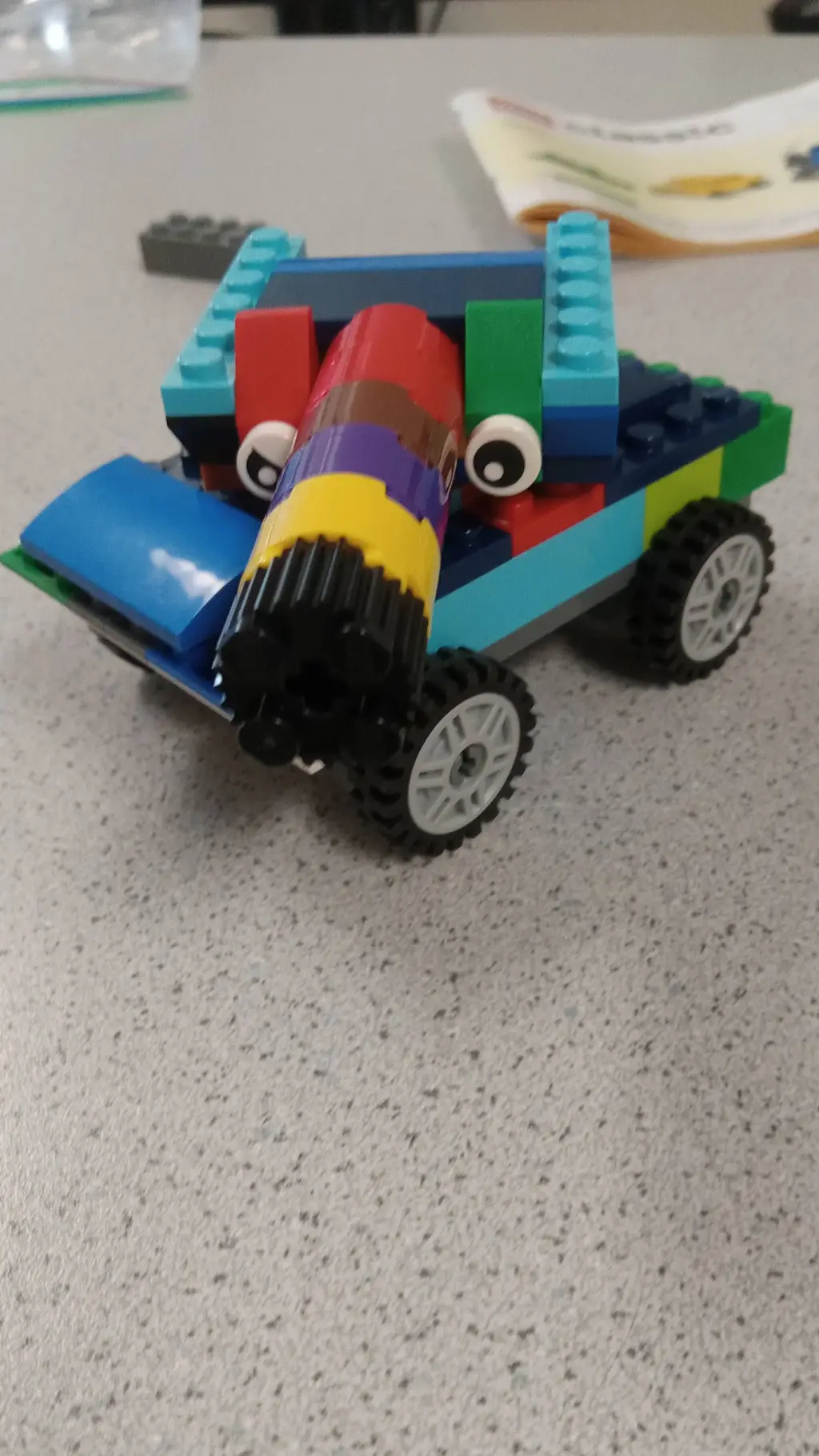 ai character: Little lego tank. background