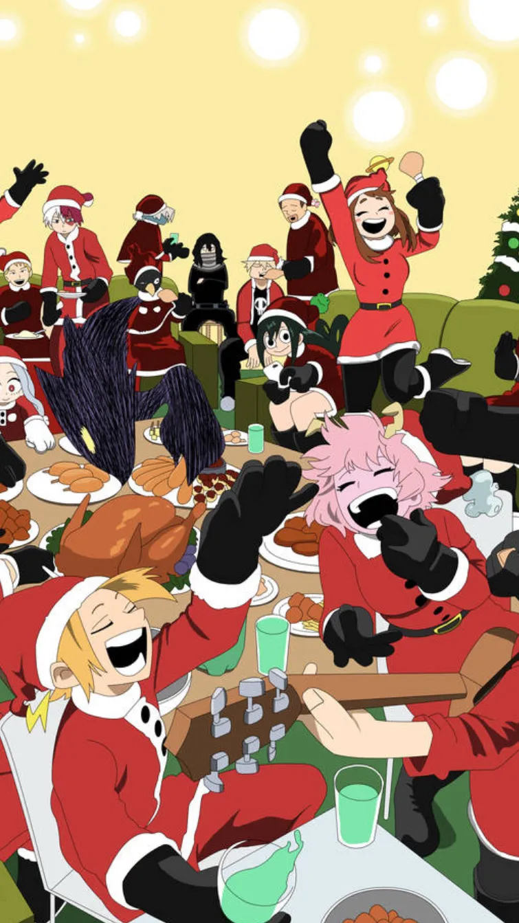 ai character: Mha Christmas gift background