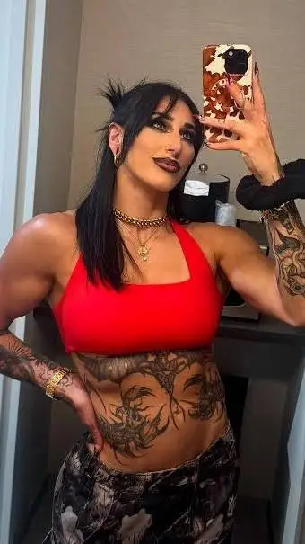 ai character: Rhea Ripley  background