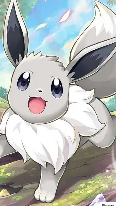 ai character: shiny Eevee  background