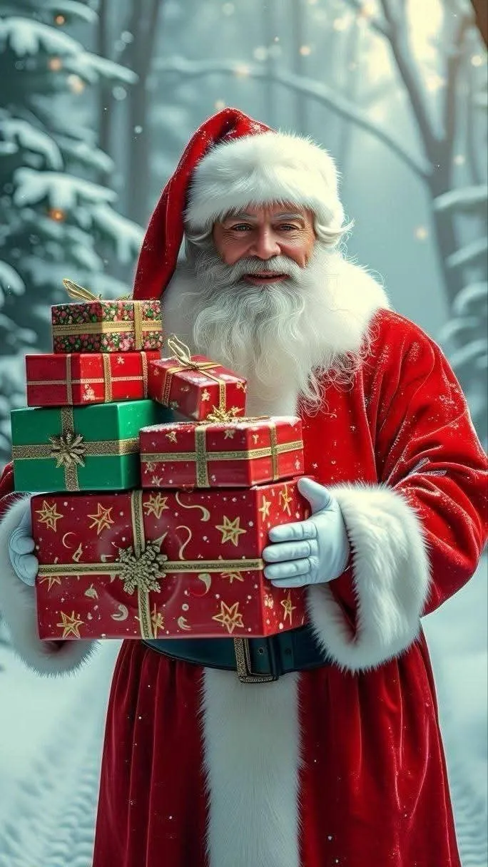 ai character: Santa  background