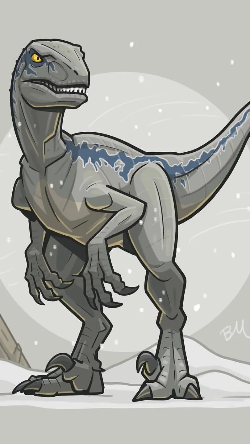 ai character: Blue (Jurassic) background