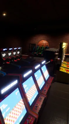 ai character: Arcade Night background