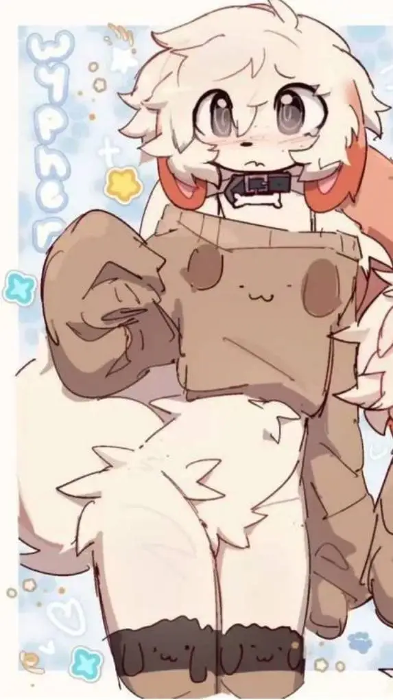 ai character: sad furry background
