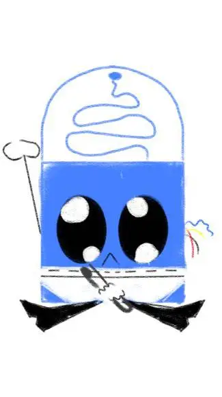 ai character: baby Mr blue  background