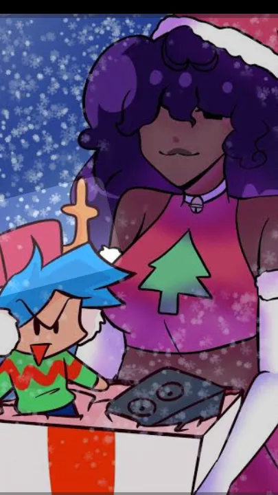 ai character: Fnf Xmas party background