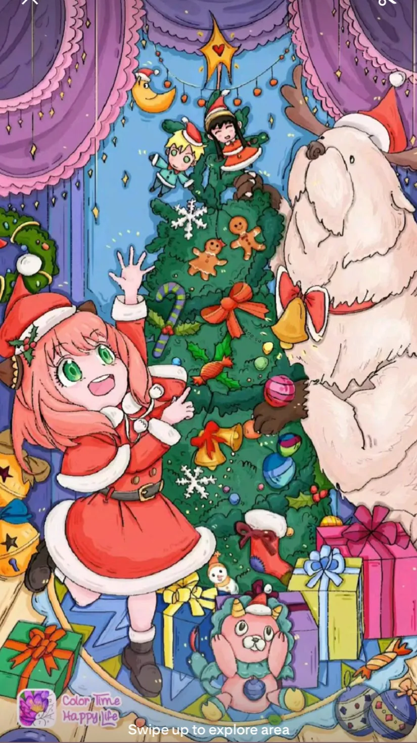 ai character: Spy fam xmas background