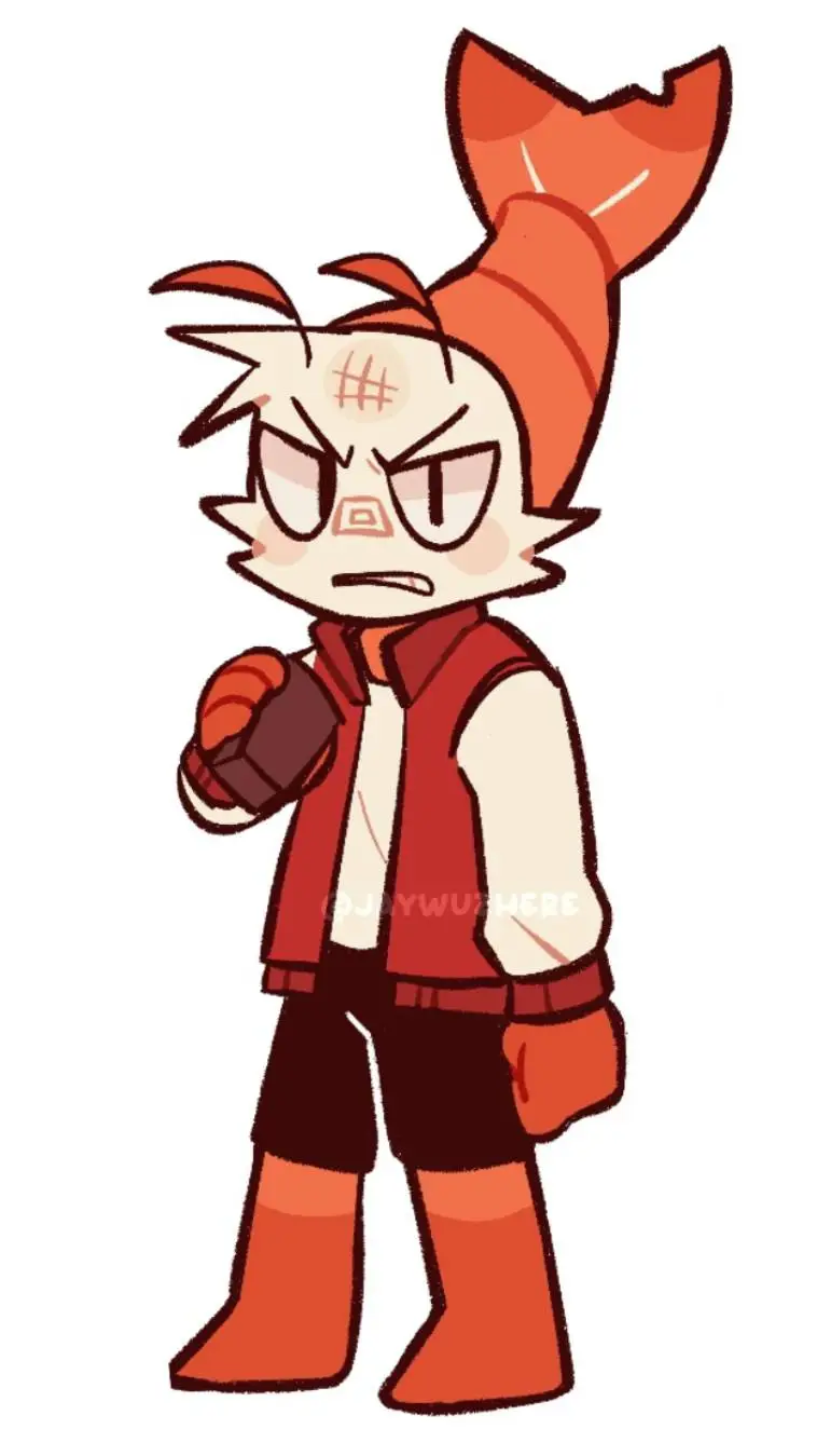 ai character: 💥Shrimpo🦐💢 background