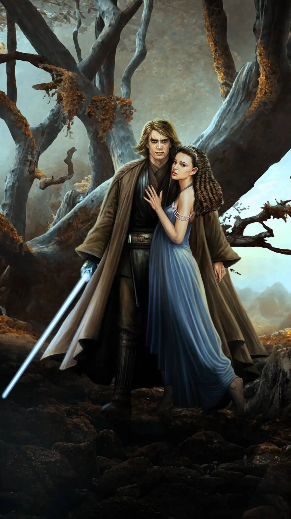 ai character: Anakin and padme  background