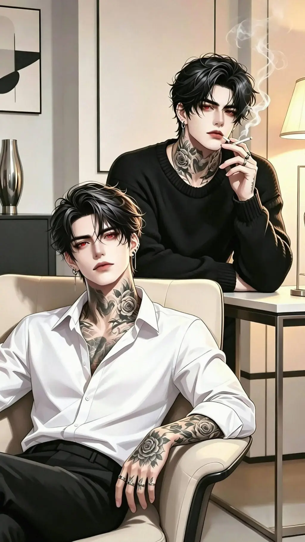 ai character: 𓆩𝐕ampire 𝐁rothers𓆪 background