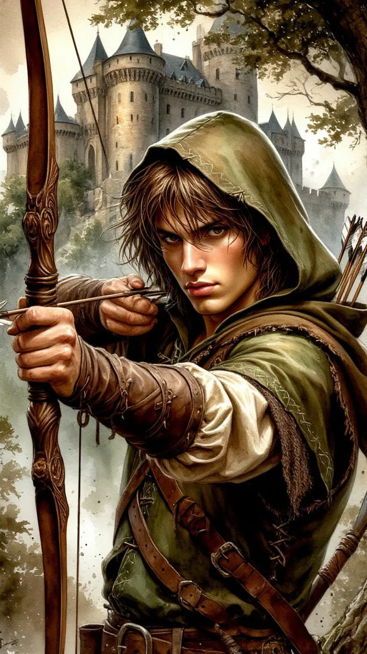 ai character: Robin Hood  background
