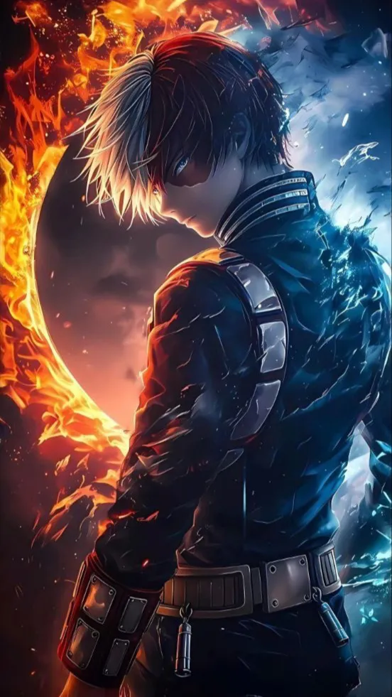 ai character: Shoto Todoroki  background