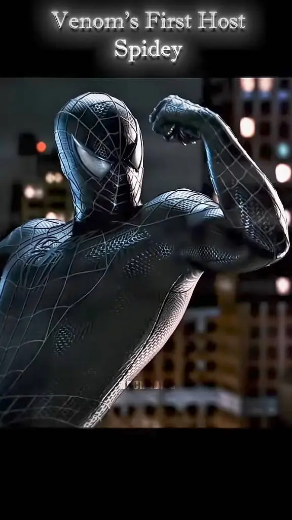 ai character: SpiderManBlackSuit background