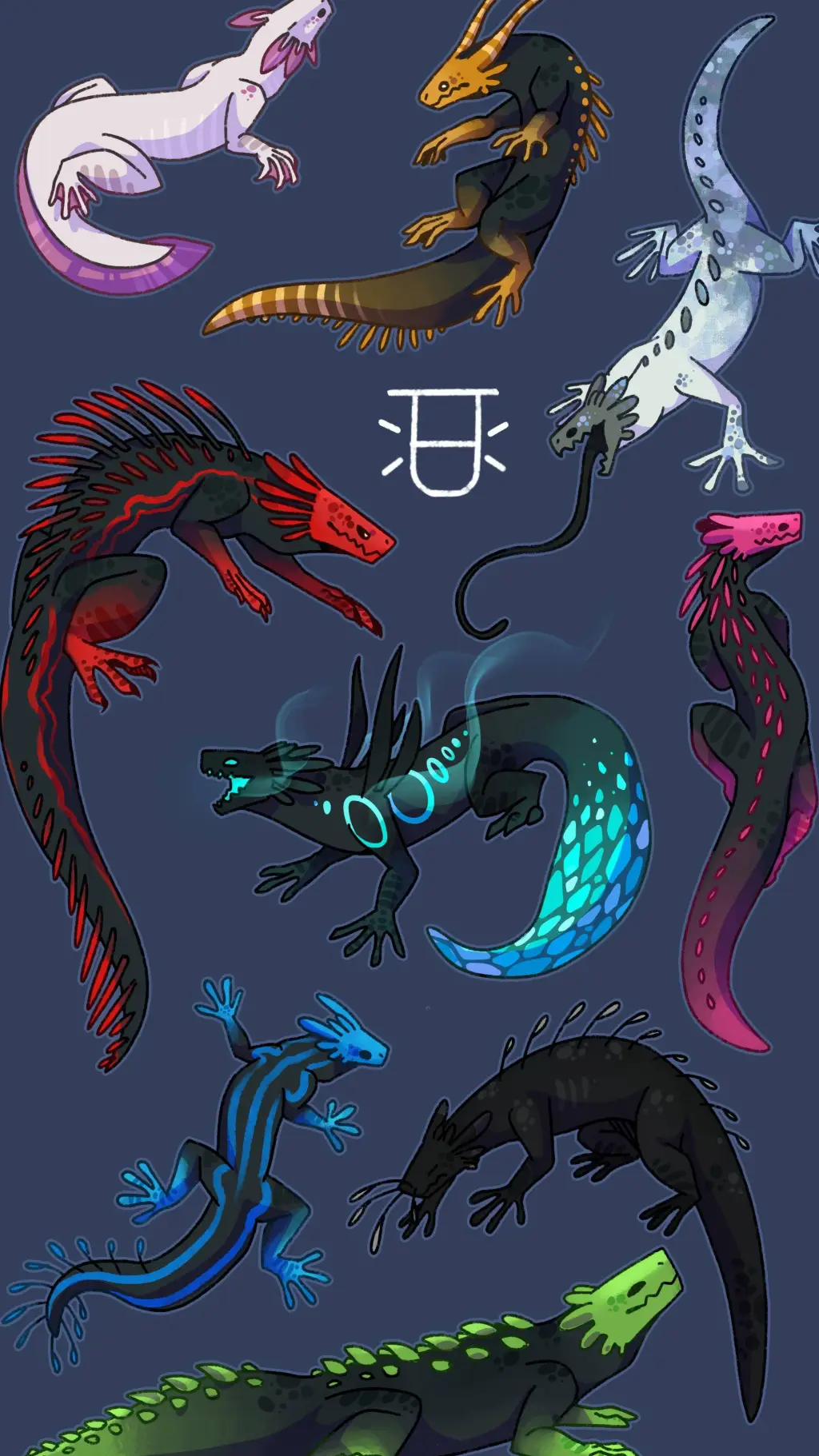ai character: rainworld lizards  background