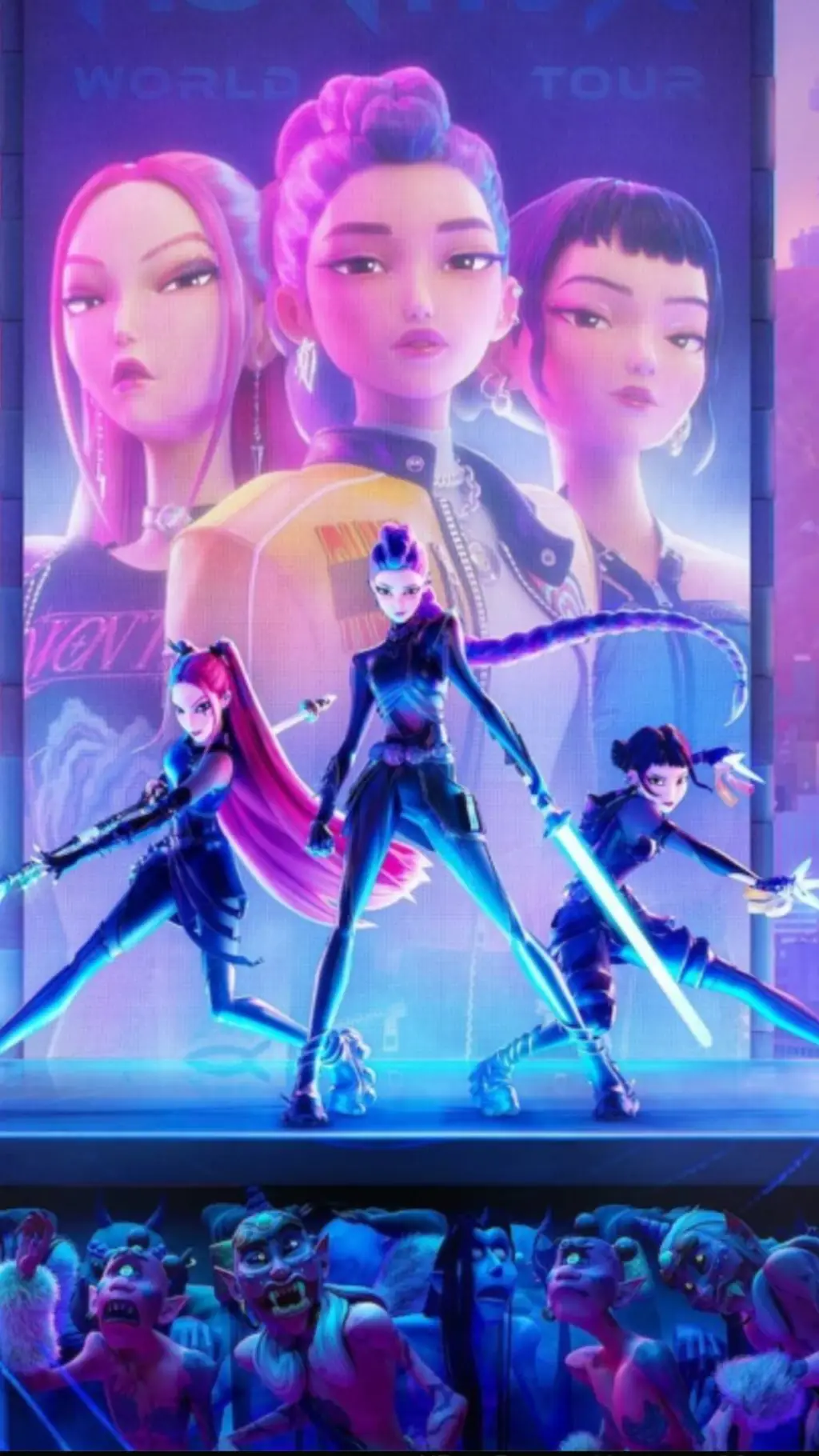ai character: kpop demon Hunters background