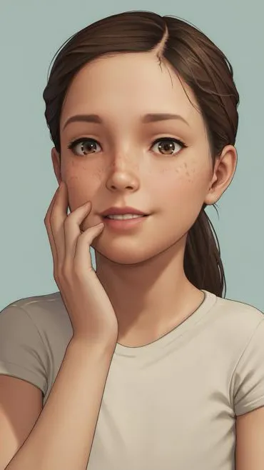 ai character: Young Lara Croft  background