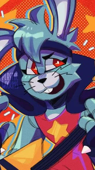 ai character: Glamrock bonnie background