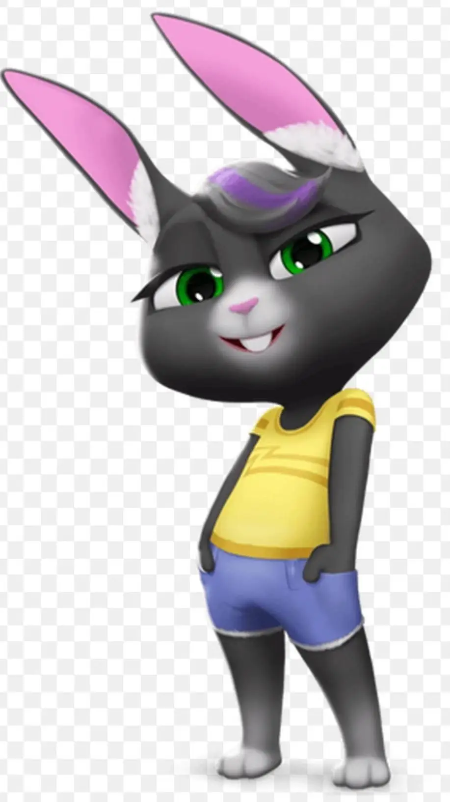 ai character: becca🖤💜🐰 background