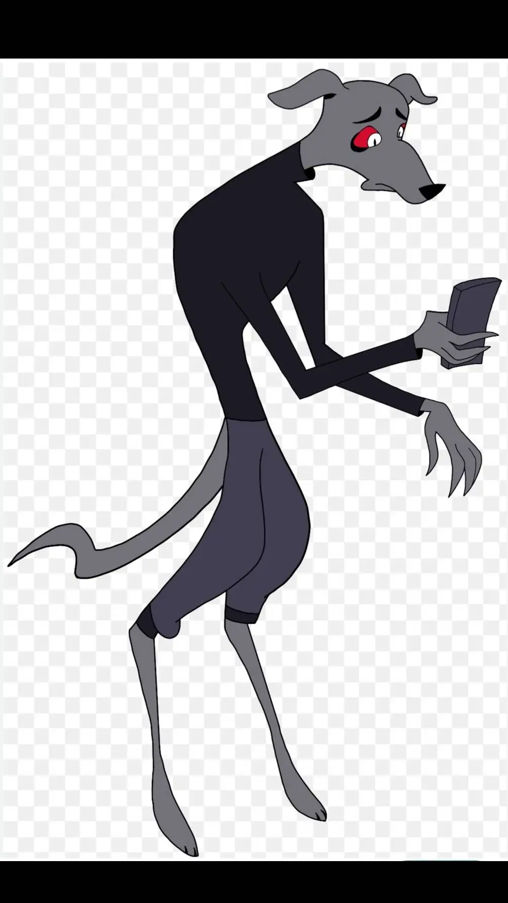 ai character: toothpick.🩶💔🐶 background