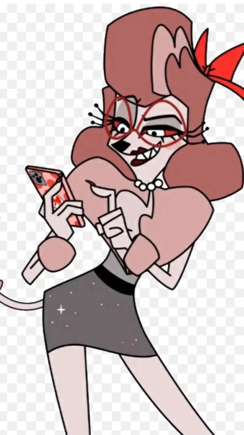ai character: vikki❤️🩷🐶 background