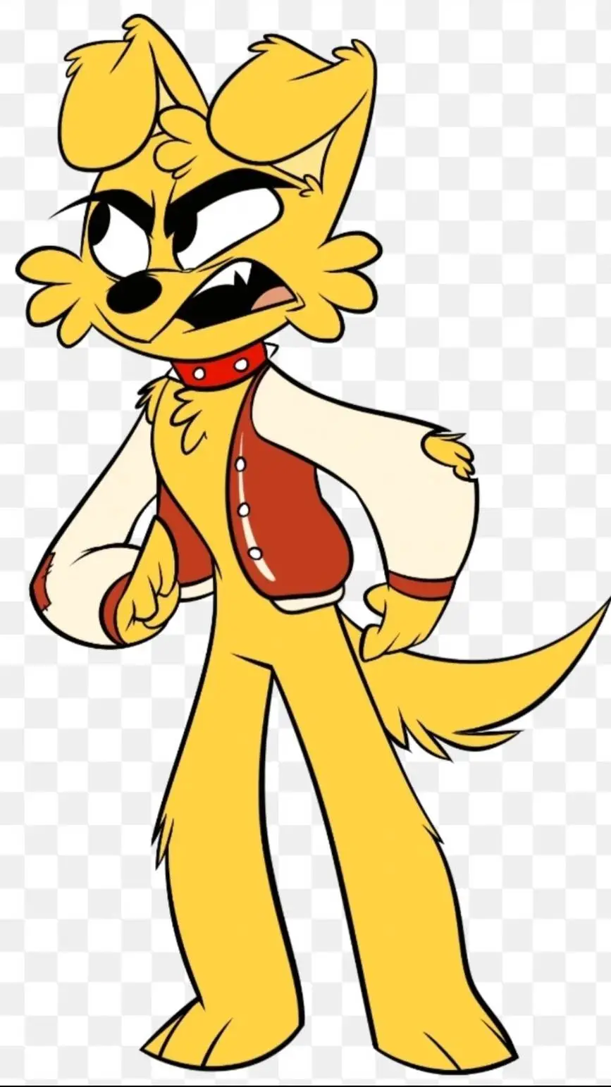 ai character: rusty❤️💛🐶 background