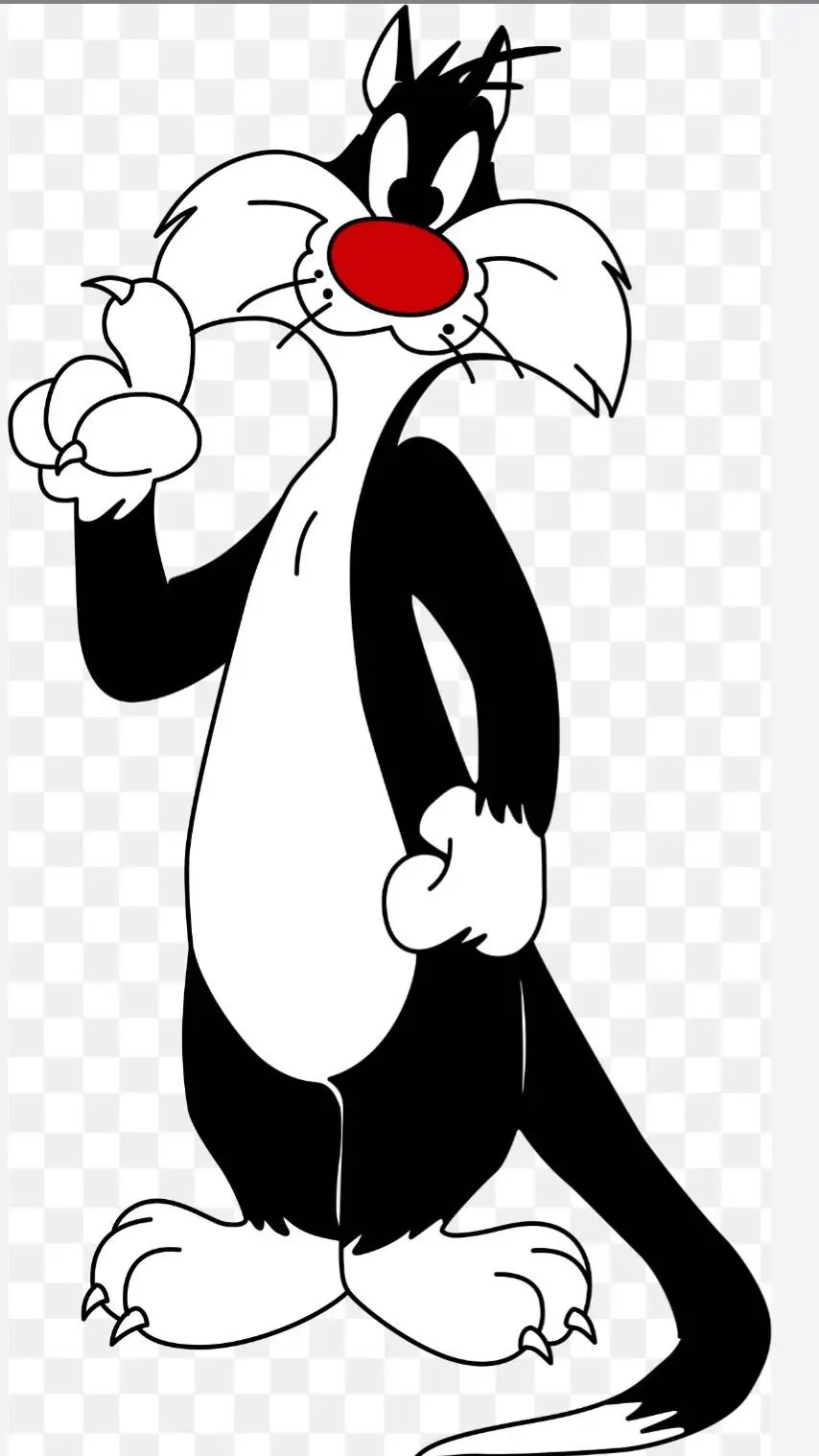 ai character: sylvester🖤🤍❤️🐱 background
