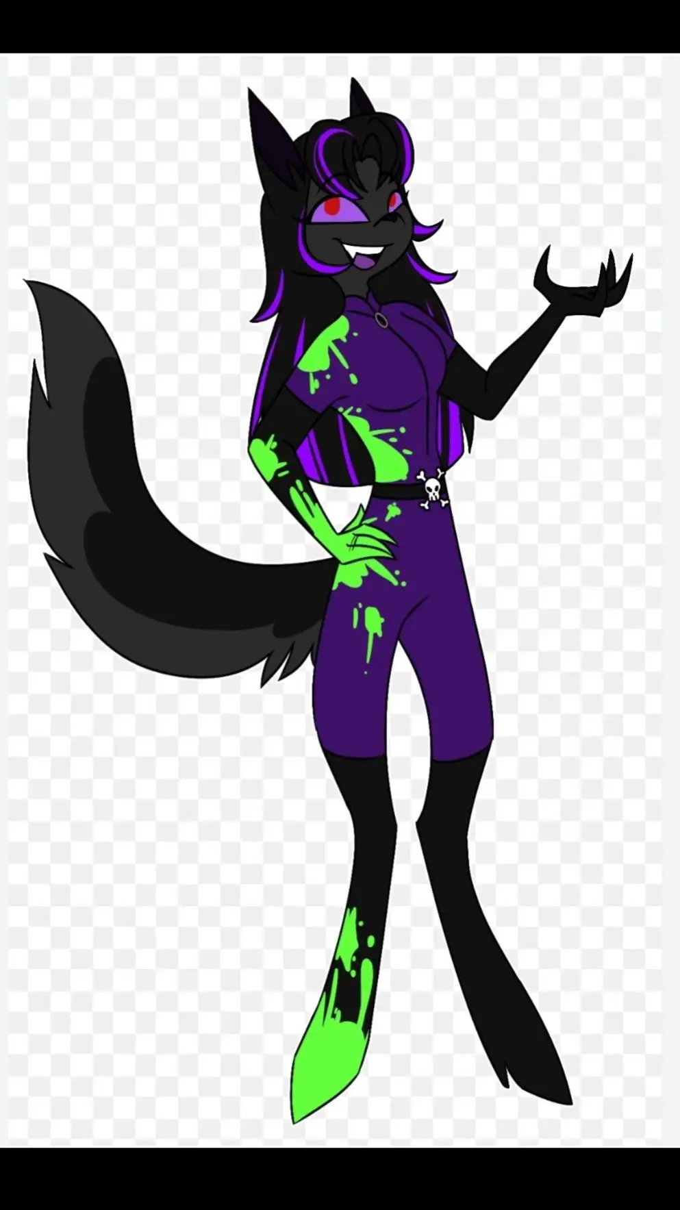 ai character: moon🐺💜💚🖤 background