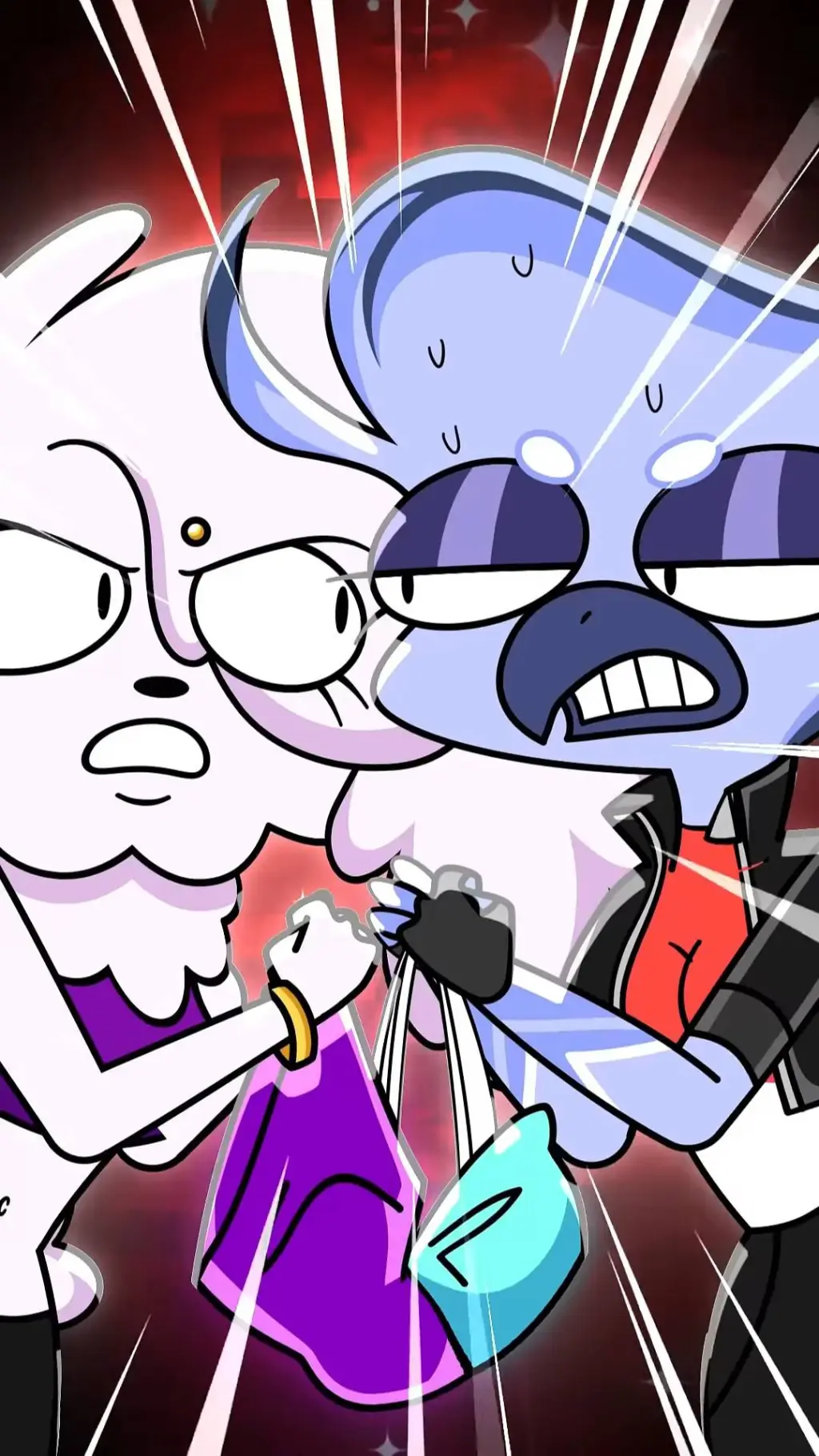 ai character: ava and pj fight💜💙 background