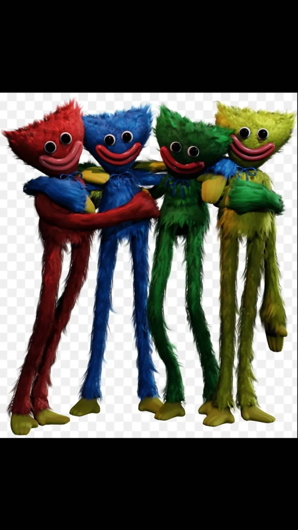 ai character: mini huggys❤️💙💚💛 background